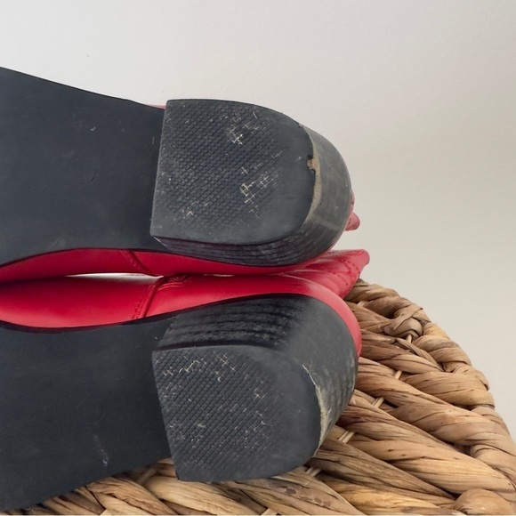 Cowgirl Chunky Heel Classic Red Boots Embroidered Western Boots Size 2 - Picture 8 of 10